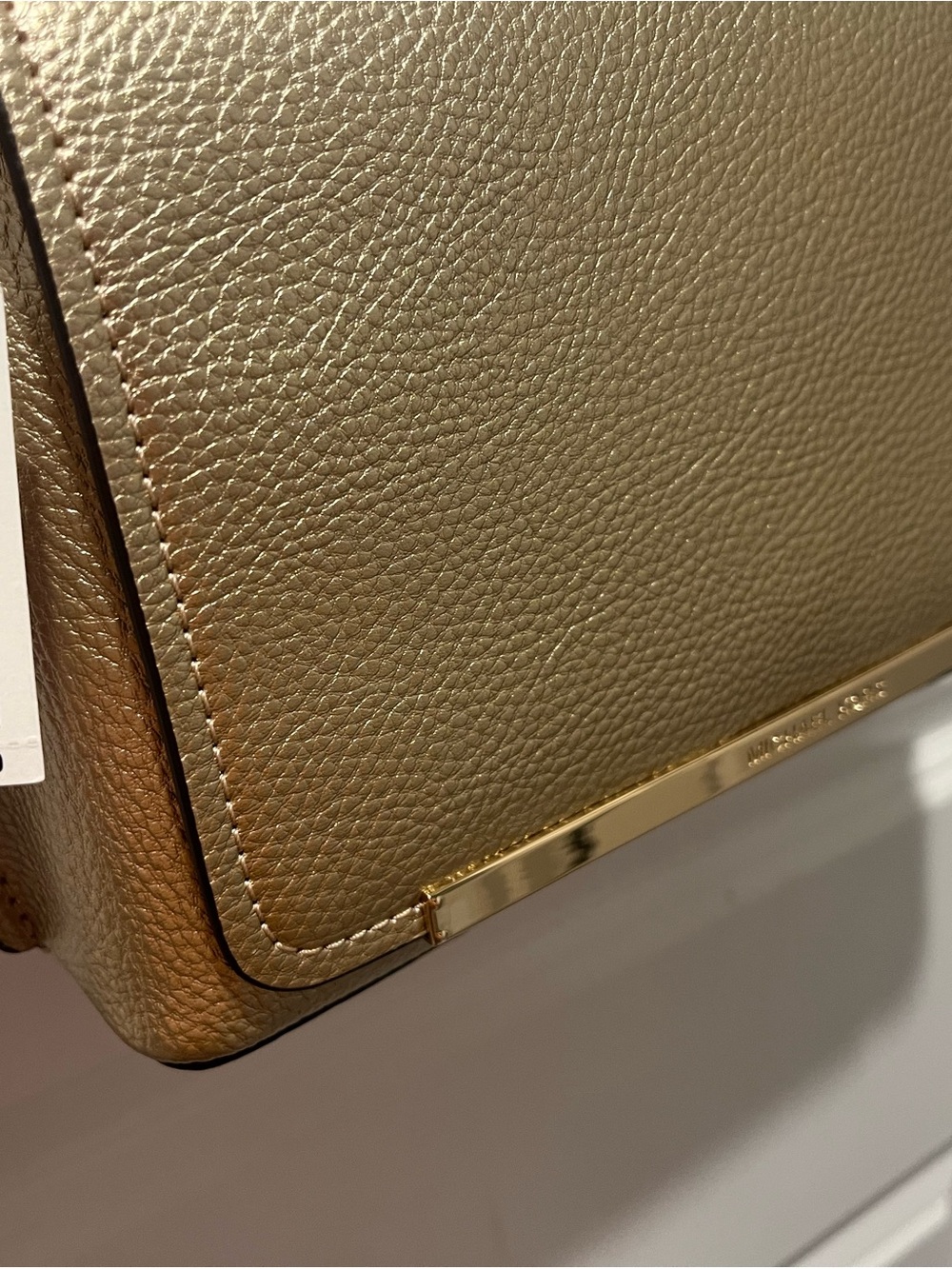 Michael Kors Metallic Gold Pebbled Leather Shoulder Bag